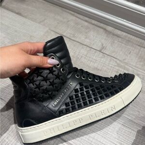 Men’s Philipp Plein Black Studded High-Tops